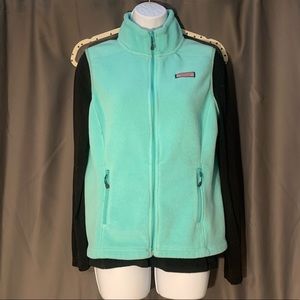 Vineyard Vines Aqua Blue Full-zip Fleece Vest S